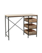Rae Dunn Wood Desk - Computer Desk with Drawers, Writing Desk, Work Desk for Home Office, Craft Table, Study Desk, PC Desk - Industrial Wooden Large Desk with Modern Metal Frame - Compact Workstation