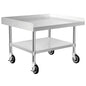 HARDURA Stainless Steel Equipment Work Stand 30" x 36" Prep Table with Under Shelf and Caster for Commercial & Workplace, Home, Hotel, Garage - size: 30" x 36"