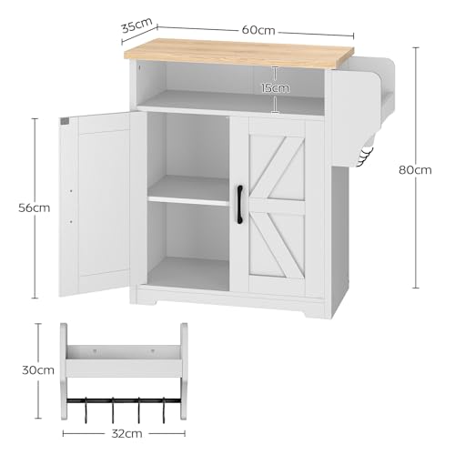 YATINEY Coffee Bar Cabinet, Kitchen Island with Storage, Dining Table, 47.2 Inches Kitchen Table, KF22WN-CZ01BH