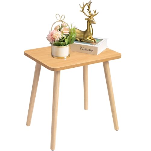 FORAOFUR Side Table, Modern Small End Table, Wood Nightstand for Living Room, Bedroom and Balcony, Rectangular Accent Table Home Decor, Easy Assembly, Natural | Natural wood, modern rectangular, fits living/bedroom/balcony, compact, versatile, sturdy nigh