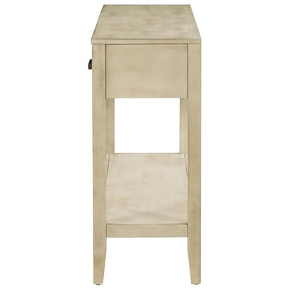 Merax Entryway Console Table with Storage, 3 Drawers Design/Wood Frame/Behind Couch & Sofa, Grey - color: Grey