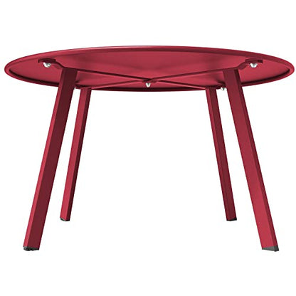 Grand patio Round Steel Patio Coffee Table, Weather Resistant Outdoor Large Side Table, (Red, 1PC) - color: Red, style: 1 PC