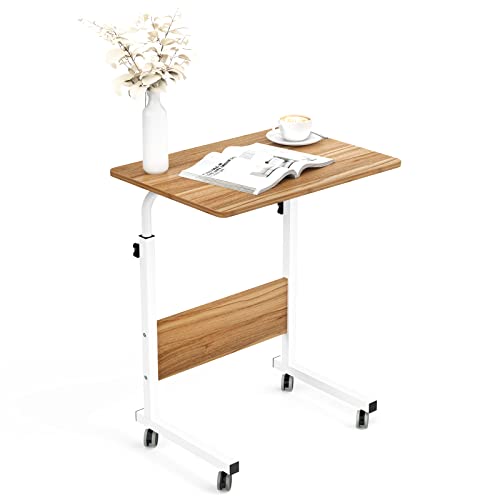 Side Table with Wheels, Home Snack Side Table with Castors Mobile End Table,Oak,05#1-60OK-S8-US - color: Oak, size: 23.6 inches