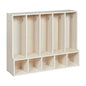 ECR4Kids Streamline 5-Section Toddler Coat Locker with Bench, Classroom Furniture, White Wash - color: White Wash