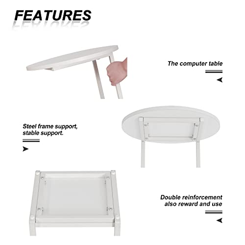 HDANI C Table End Table,Couch Table that Slide Under,Sofa Side Table in Living Room,White - color: White, size: Round