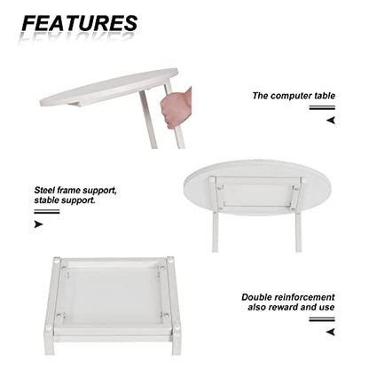 HDANI C Table End Table,Couch Table that Slide Under,Sofa Side Table in Living Room,White - color: White, size: Round