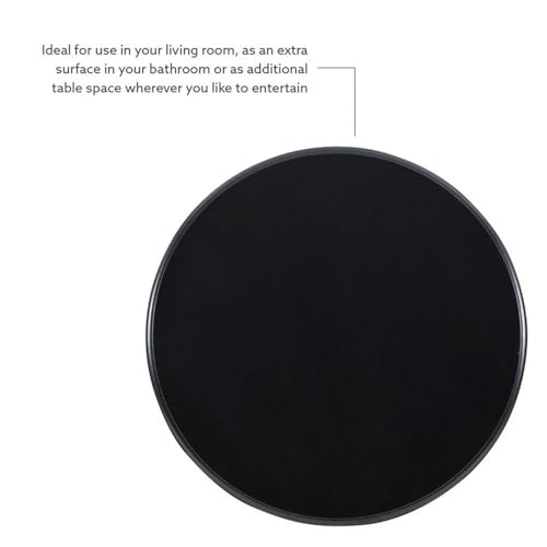 Pemberly Row Set of 2 Round Wood Accent Tables with Pedestal Base in Jet Black