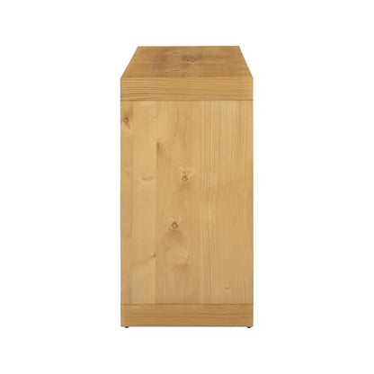 JOSHEN 60" Entryway Hallway Shelf Table, Easy-Assembly Square Table, Stable Space-Saving for Living Room, Natural - color: Natural