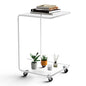 C-Shape Acrylic Side Table with Wheels,13.8" L x 13" W x 22" H x 1/2" Thick Clear End Table,Transparent Nightstand with Waterfall Edges,Modern Lucite Side Table for Living Room - size: 13.8" L x 13" W x 22" H