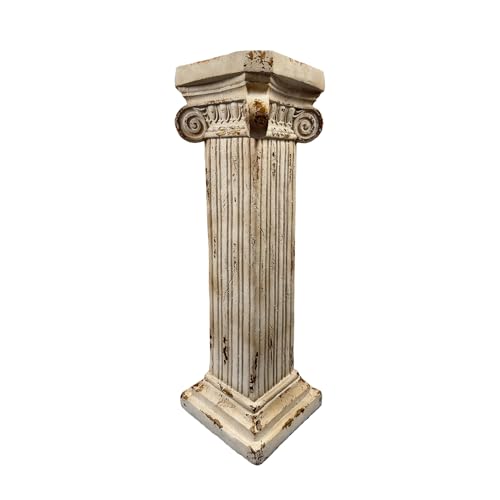 38.18" Tall Roman Column Pedestal Plant Stand with Base, Greek Style Pillar Sculpture Display Stand, Magnesium Oxide Large Decorative Pedestal for Indoor Outdoor Garden Patio Wedding Party Decor