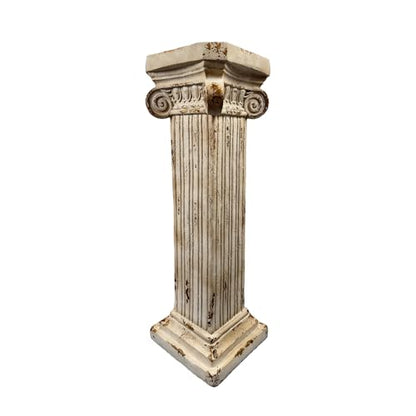 38.18" Tall Roman Column Pedestal Plant Stand with Base, Greek Style Pillar Sculpture Display Stand, Magnesium Oxide Large Decorative Pedestal for Indoor Outdoor Garden Patio Wedding Party Decor