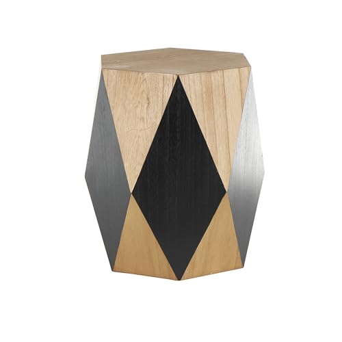 Deco 79 Wood Geometric Side End Accent Table Diamond End Table with Black Accents, Side Table 19" x 19" x 24", Brown - color: Brown, size: 19" x 19" x 24"