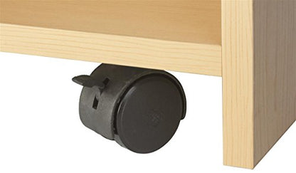 Displays2go Hostess Station, Maple | Hidden Wheels, Adjustable Shelf, LCKDPHSMP - color: Maple