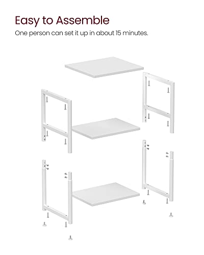 VASAGLE BARNET Collection - Side Table, Small End Table for Living Room, Modern Tall Nightstand, Bedroom, Office, Bathroom, Steel Frame, Cloud White ULET273W14 - color: Cloud White