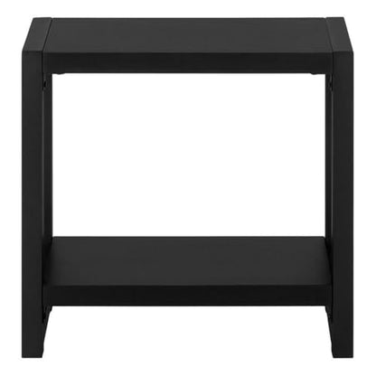 Monarch Specialties I 2081 Accent Table, Side, End, Narrow, Small, 2 Tier, Living Room, Bedroom, Metal, Laminate, Black, Contemporary, Modern