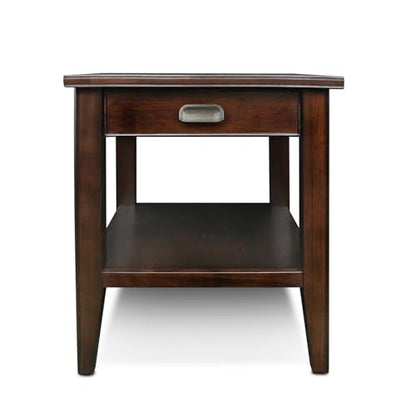 Leick Home Laurent End Table, Solid Wood, 1 Storage Drawer, Bottom Display Shelf, Easy-Assembly, For Living Room/Bedroom, Chocolate Cherry, 20.0 in. L x 24.0 in. W x 24.0 in. H, 10507 - color: Chocolate Cherry