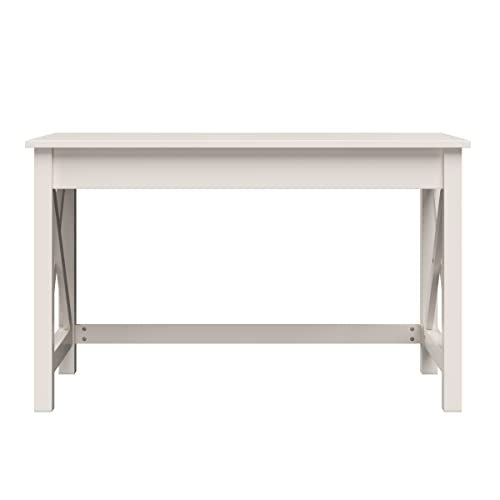 Lavish Home Writing Desk - Work Desk with X-Pattern Legs - for Office, Bedroom, Computer, or Craft Table - Home Office Desks (White) - color: White