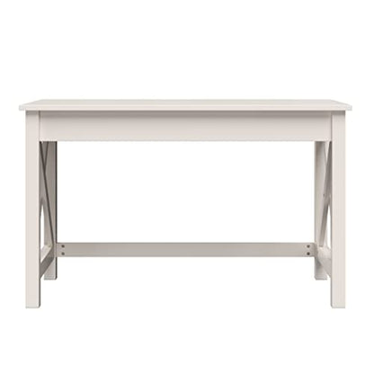 Lavish Home Writing Desk - Work Desk with X-Pattern Legs - for Office, Bedroom, Computer, or Craft Table - Home Office Desks (White) - color: White