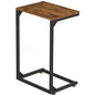 Simple Trending C Shaped End Table, Small Side Table, TV Trays for Couch, Sofa Table for Living Room, Bedside, Rustic Brown - size: Wide Table Top Single Set