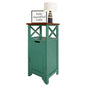 Assembled 30in Height Nightstand, Pre- Assembled Bathroom Floor Cabinet with Shelf and Storage Drawer, Green Tall End Table No Assembly Chest for Living Room Bedroom - color: Green