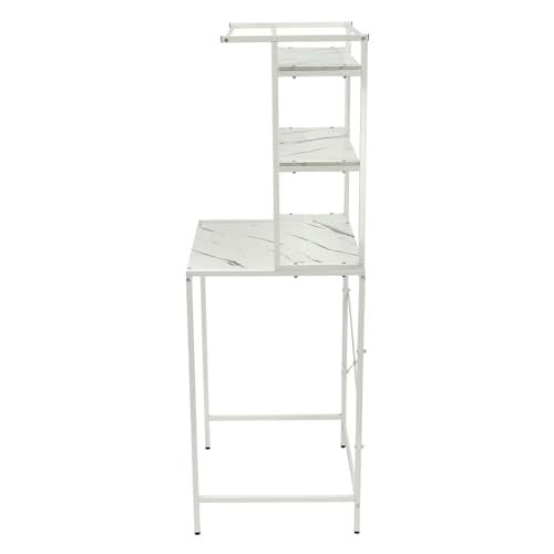 Over Washer and Dryer Shelves,Dryer Storage Shelf,3 Tiers Laundry Room Storage and Organizer Standing Shelf,Height Adjustable Laundry Room Shelves, Load-bearing Capacity 22lbs (White 3 Tiers) - color: White