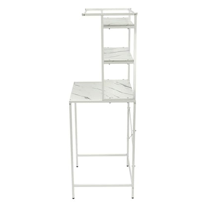 Over Washer and Dryer Shelves,Dryer Storage Shelf,3 Tiers Laundry Room Storage and Organizer Standing Shelf,Height Adjustable Laundry Room Shelves, Load-bearing Capacity 22lbs (White 3 Tiers) - color: White