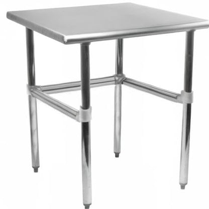 30" x 30" Open Base Stainless Steel Work Table – NSF Certified Narrow Commercial Prep Table with Galvanized Legs for Kitchens, Labs & Food Trucks - size: 30"x30"