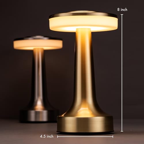 O’Bright Portable LED Table Lamp with Touch Sensor, 3-Levels Brightness, Rechargeable Battery Up to 48 Hours Usage, Night Light for Kids Nursery, Nightstand Lamp, Bedside Lamp (Rose Gold) - color: Rose Gold