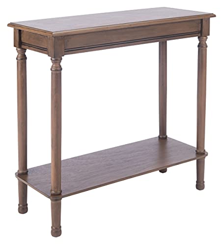 SAFAVIEH Furniture - Tinsley Rectangle Console Table - Brown - Solid Wood - Farmhouse Turned-Leg Design - Ideal for Entryway, Living Room, Hallway, 28"W x 11.75"D x 28"H (CNS5724C) - color: Brown
