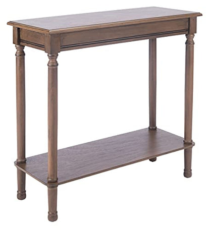 SAFAVIEH Furniture - Tinsley Rectangle Console Table - Brown - Solid Wood - Farmhouse Turned-Leg Design - Ideal for Entryway, Living Room, Hallway, 28"W x 11.75"D x 28"H (CNS5724C) - color: Brown