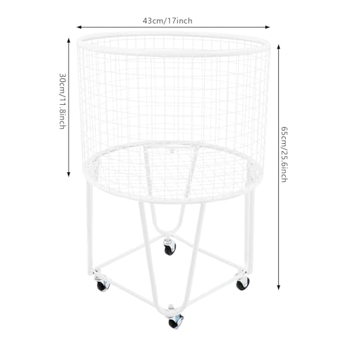 Mesh Wire Laundry Basket Storage Cart, Wire Metal Rolling Laundry Basket | for Bathroom Bedroom Dirty Clothes Storage (E) - size: E