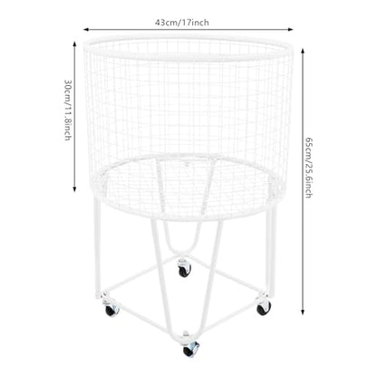 Mesh Wire Laundry Basket Storage Cart, Wire Metal Rolling Laundry Basket | for Bathroom Bedroom Dirty Clothes Storage (E) - size: E