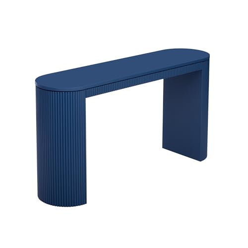 59.2-Inch Console Table for Entryway, Modern Hallway Table with Unique Vertical Stripe Design,for Living Room and Study (Navy-01) - color: Navy-01