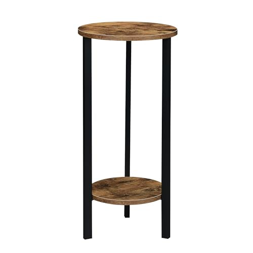 Convenience Concepts Graystone 2 Tier Tall Plant Stand 31" - Industrial Stand for Plants, Vases, and Antiques, Urban Modern Design for the Living Room, Hallway, Entryway, Barnwood/Black - color: Barnwood/Black