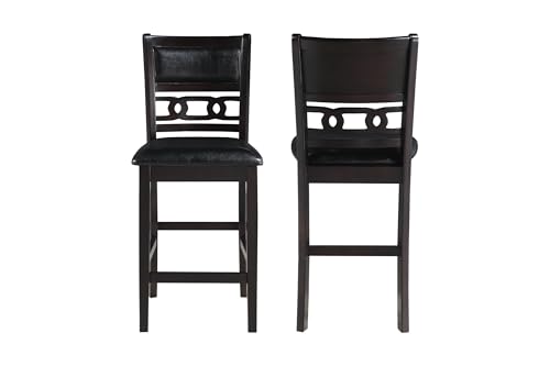 New Classic Furniture Gia Counter Chairs, Set of 2, Ebony - color: Ebony, size: Set of 2, style: Counter Chair