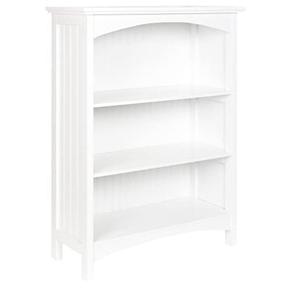 eHemco 3 Tier Bookcase with 2 Arched Supports, 40 Inches, White - color: White, size: 3 Tier