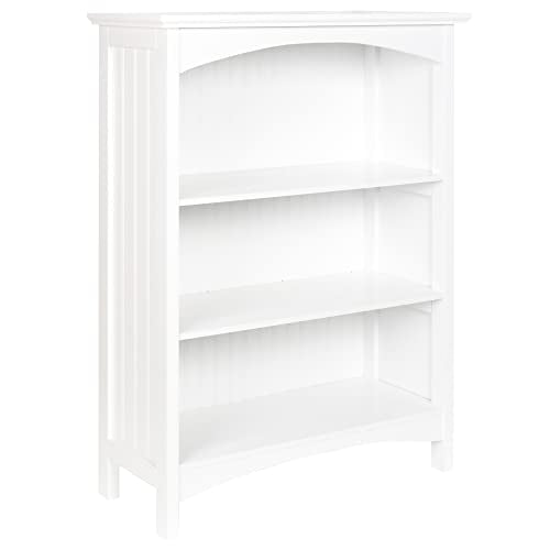 eHemco 3 Tier Bookcase with 2 Arched Supports, 40 Inches, White - color: White, size: 3 Tier