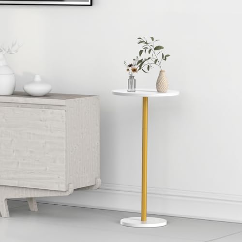 White Small Round Side Table Set of 2 Pedestal Drink End Table for Small Space Round Cocktail Coffee Table for Living Room Nightstand Bedside Table for Sofa, Bedroom and Balconty - color: White 2 Pack