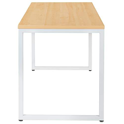 Flash Furniture Tiverton Industrial Modern Desk - Commercial Grade Office Computer Desk and Home Office Desk - 47" Long (Maple/White) - color: White, size: 47 Inch