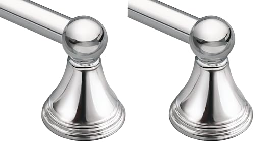 Moen DN8418CH Preston Collection 18-Inch Single Bar Bathroom Towel Bar, Chrome (Pack of 2) - color: Chrome, size: 18 Inch (Pack of 2)