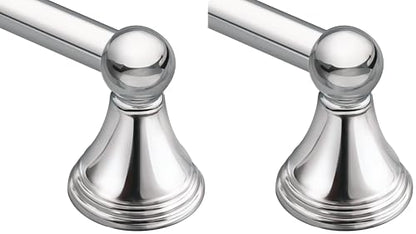 Moen DN8418CH Preston Collection 18-Inch Single Bar Bathroom Towel Bar, Chrome (Pack of 2) - color: Chrome, size: 18 Inch (Pack of 2)