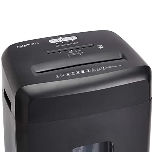 Amazon Basics 18 Sheet Cross Cut Paper, CD, and Credit Card Shredder with 6 Gallon Bin, 30 Minutes Continuous Run Time, Black - color: Black, size: 18 Sheet