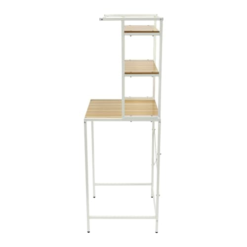 Over Washer and Dryer Shelves,Dryer Storage Shelf,3 Tiers Laundry Room Storage and Organizer Standing Shelf,Height Adjustable Laundry Room Shelves, Load-Bearing Capacity 22lbs (Log) - color: Log