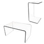 Premium C-Shape Acrylic Side Table,24" L x 14" W x 12" H x 1/2" Thick Clear End Table,Transparent Nightstand with Waterfall Edges,Modern Lucite Side Table for Living Room - size: 24" L x 14" W x 12" H