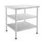 30x30x35in 3-Tier Stainless Steel Work Table with Casters & Foot Pads, Adjustable Shelves, 580 lbs Load Capacity, Space-Saving Utility Cart for Kitchen, Garage, Restaurant, Commercial & Home Use - size: 30 X 30 X 35 Inches
