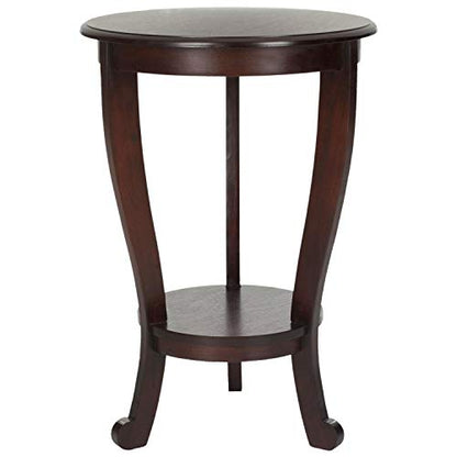 SAFAVIEH Furniture - Mary Pedestal Table - Dark Cherry - Solid Wood - Farmhouse Pedestal Design - Ideal for Living Room, Entryway, Home Office, 18.1" W x 18.1" D x 26" H (AMH5711D) - color: Dark Cherry