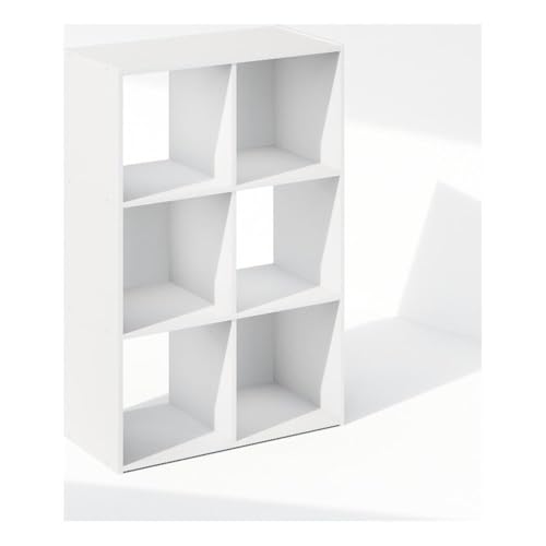 Furinno PELLI Book Shelf, 6-Cube Bookshelf, Cube Storage Organizer Bookcase, 11.7 x 23.7 x 35.4, for Living Room, Bedroom, Home Office, White - color: White, size: 6-Cube