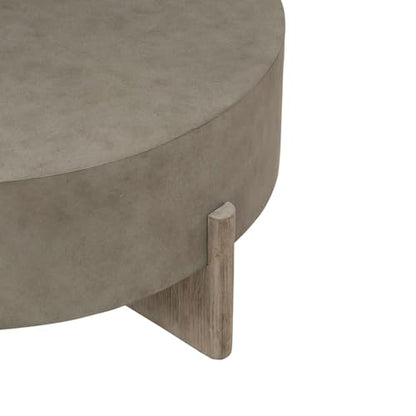 Liberty Furniture Affinity Round Cocktail Table for Living Room - Dusty Taupe Faux Concrete Tops - size: Round Cocktail Table