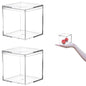 KissYou Small Acrylic Box Clear Square Cube 2 Packs Plastic Display Boxes with Lid Jewelry Storage Organize Containers - size: 2.17 x 2.17 x 2.17 Inch