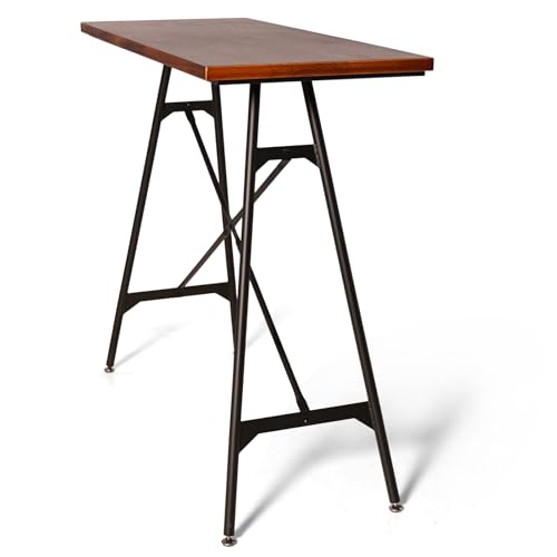 LOKKHAN Modern Industrial Table - 45.3” L x 41.34” H - Rectangular Desk for Home Office, Dining, Side Table - Writing Desk with Cross Bracing - Compact Multipurpose Study, Computer, Craft Workstation